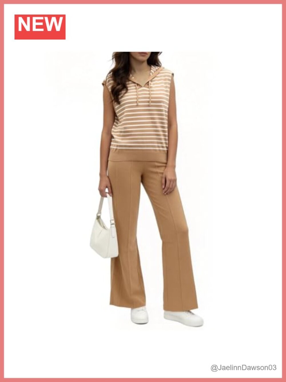 Lounge Set Sleeveless Travel Outfit Casual Pant Set Medium
